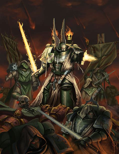 dark angel art|40k dark angels iconography.